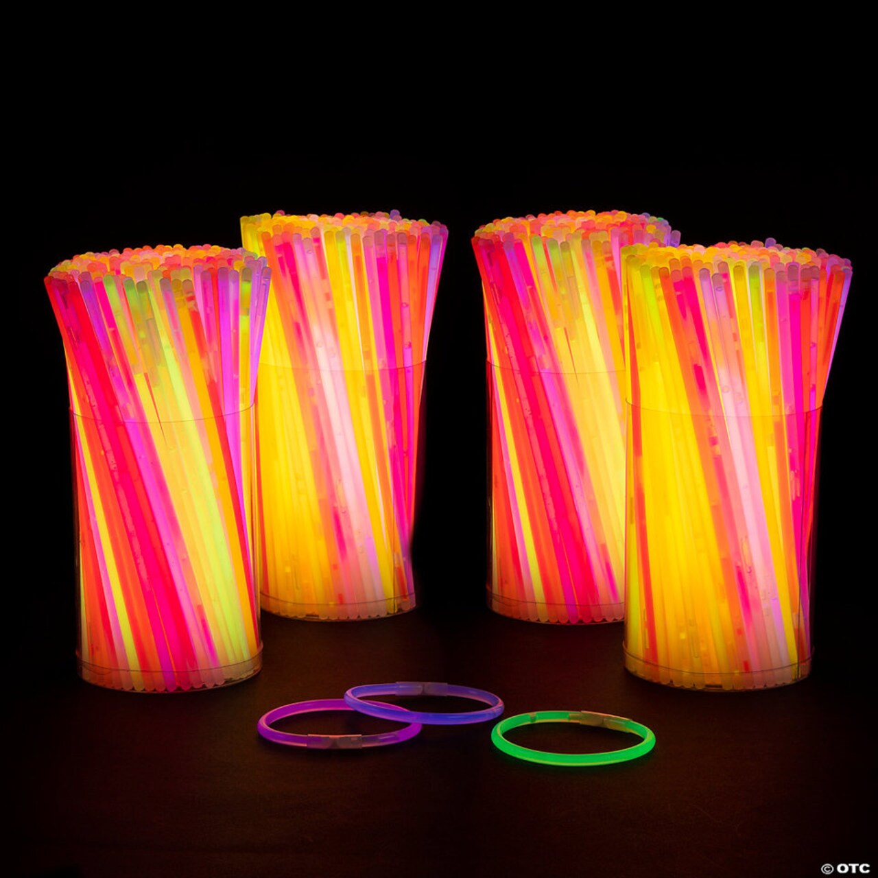 Glow Bracelet Assortment, 100 Count – Neon Light-Up Bracelets for Parties, Classrooms & Events